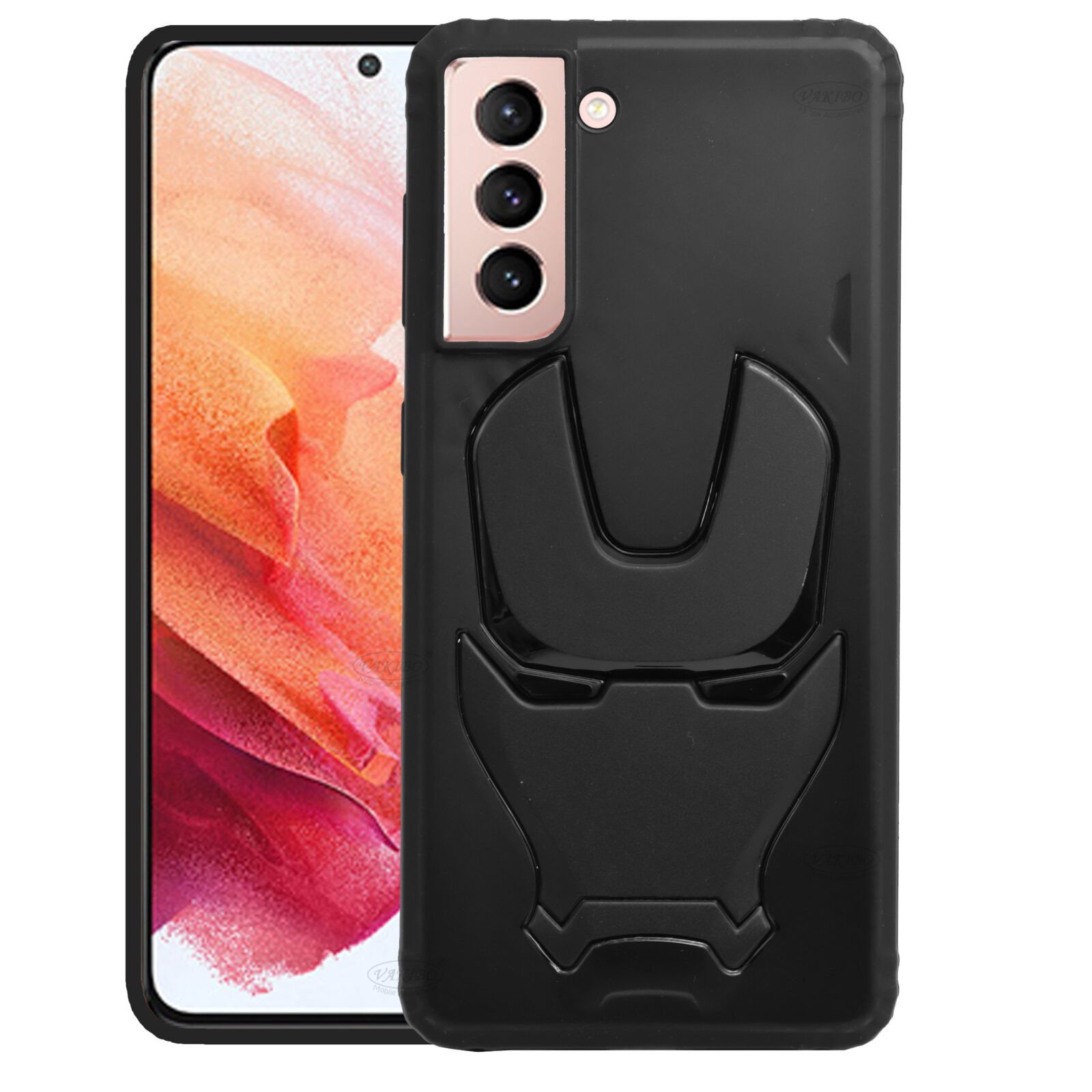 VAKIBO 3D Iron Man Avenger Series Black Premium Quality Back Cover Made  With Soft TPU/ Silicon Rubber Suitable For Samsung Galaxy S21